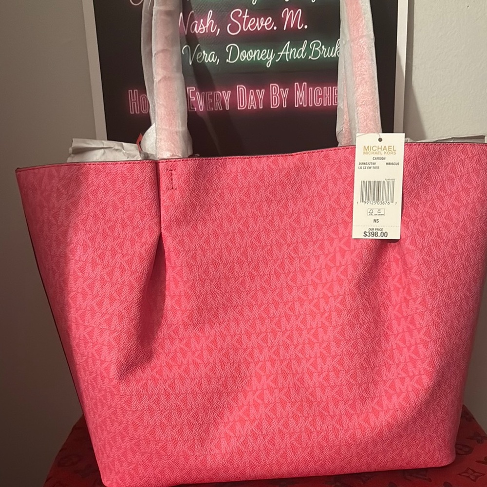 Michael Kors Coral Pink Signature Tote